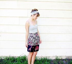 Refashioned Wrap Skirt to Pencil Skirt