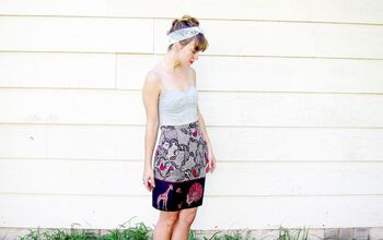Refashioned Wrap Skirt to Pencil Skirt