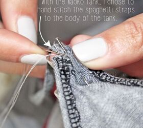 how to sew spaghetti straps the naoko tank sewing tutorial the flor