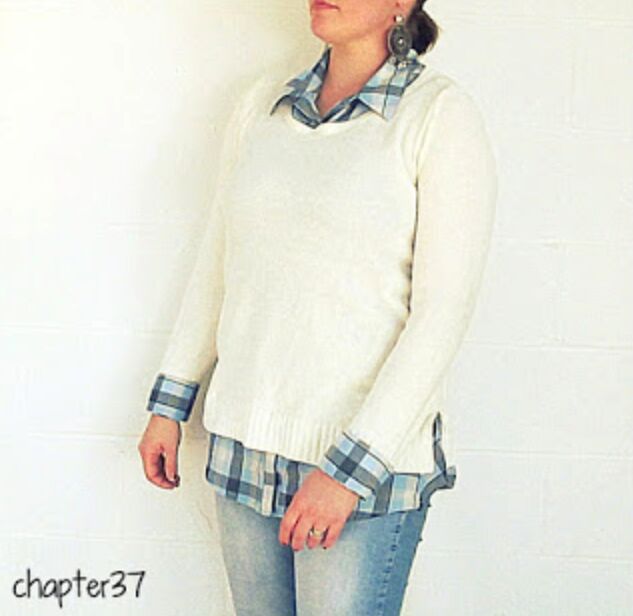 refashion mad for plaid upcycled faux layered tunic top
