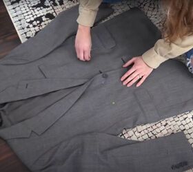 how to upcycle a 5 men s blazer into a trendy two piece set, DIY two piece outfit