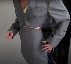 how to upcycle a 5 men s blazer into a trendy two piece set, How to make a two piece outfit