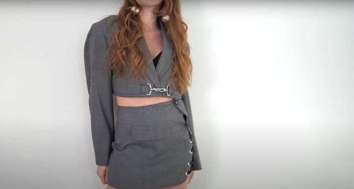how to upcycle a 5 men s blazer into a trendy two piece set, Finished two pieces