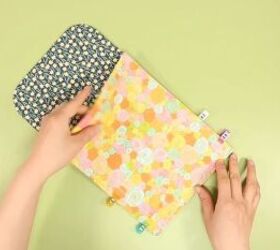 make your own double clutch wallet the super simple way, Sew half of second piece
