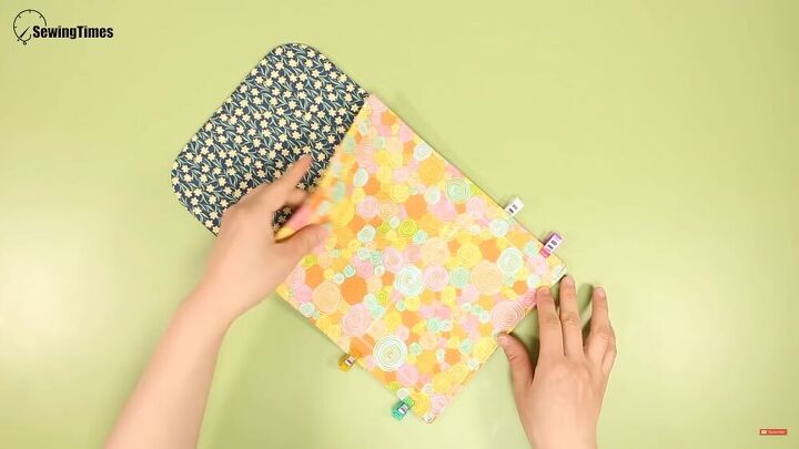 make your own double clutch wallet the super simple way, Sew half of second piece