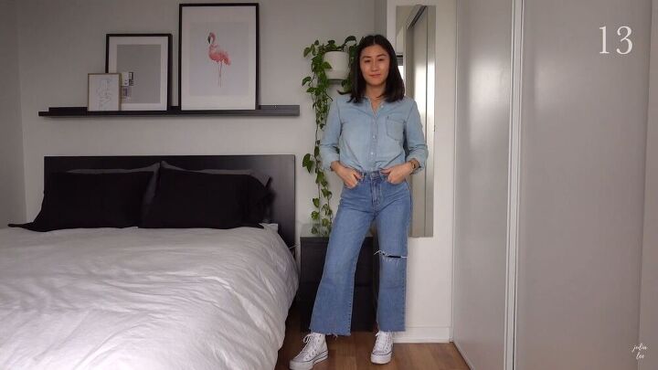 minimal winter layering done right 15 different looks, Canadian tuxedo look