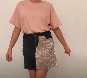 no sew diy sequin skirt, Sequin skirt tutorial