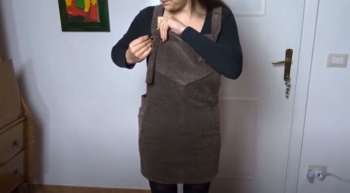 overall dress thrift flip, Measure the straps