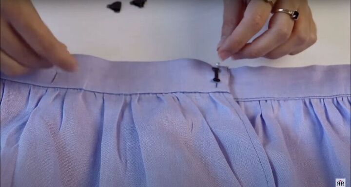 make your own light and pretty wrap skirt, Attach the hooks