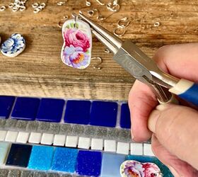 how to create unique earrings from an old plate, Adding jump ring