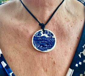 how to create a unique pendant necklace from willow pattern china, Pendant