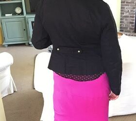fashion friday fitted black jacket to lengthen short torso
