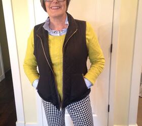 fashion friday houndstooth pants and another outfit with the blue shi