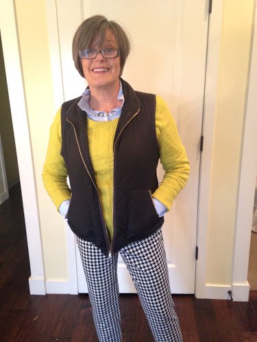 fashion friday houndstooth pants and another outfit with the blue shi