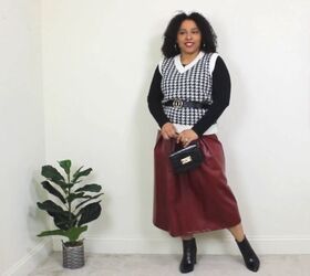 learn how to style four different leather skirts, Basic leather skirt style