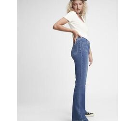6 chic ways to style flare jeans for spring, High Rise Patch Pocket Flare