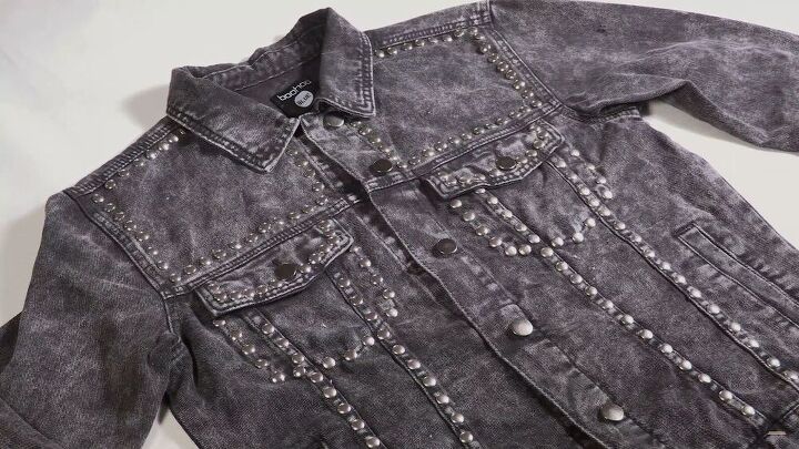 create your own superstar diy studded jacket, How to make a studded jean jacket