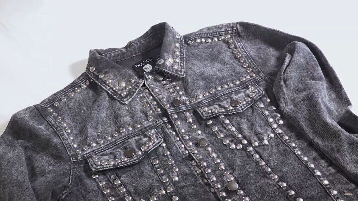 create your own superstar diy studded jacket, Easy studded jean jacket