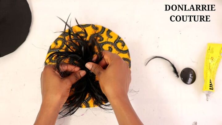 get your glam on make a diy fascinator without breaking the bank, Glue more feathers