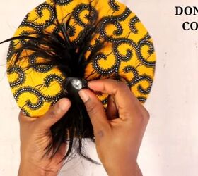 get your glam on make a diy fascinator without breaking the bank, Finish with a large button