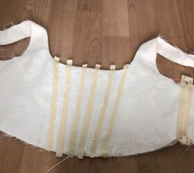 gorgeous corset top with sleeves pattern tutorial, Using masking tape for boning tail placement