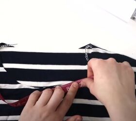 sew a breton top in just 6 seams, Measure the neckline