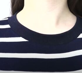 sew a breton top in just 6 seams, The finished neckline