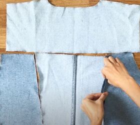 upcycle mens jeans into a stylish denim jacket, DIY denim jacket
