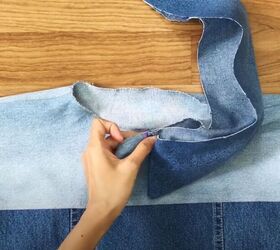upcycle mens jeans into a stylish denim jacket, How to make a DIY denim jacket