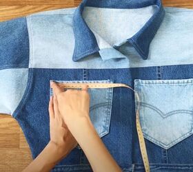 upcycle mens jeans into a stylish denim jacket, Add pockets