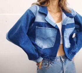 upcycle mens jeans into a stylish denim jacket, How to sew a DIY denim jacket