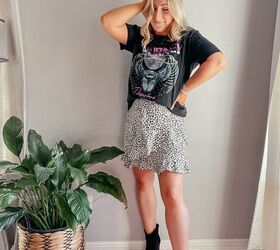 how i style graphic t shirts 3 ways, With a Pattern