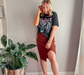how i style graphic t shirts 3 ways, Skirt Casual