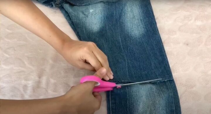how to transform old jeans into a diy denim skirt, DIY denim skirt tutorial