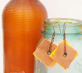 make easy earrings from upcycled fabric