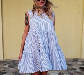 how to tiered dress with exposed ruffles and keyhole back
