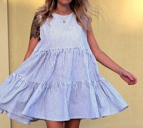 how to tiered dress with exposed ruffles and keyhole back