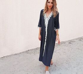 how to ridiculously comfortable easy kaftan with tassel trim detail
