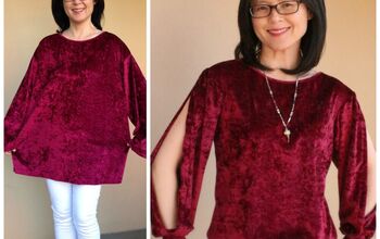 How to Upcycle a 90’s Velour Shirt Into a Split Sleeve Blouse