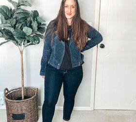 4 ways to style a navy suede jacket
