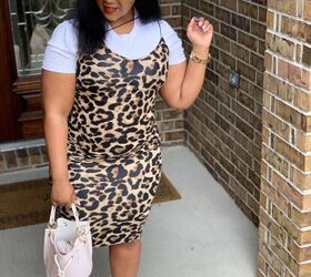 how to style a sexy leopard print dress 3 ways, Style Tip You can switch out the white tennis shoe for a colored tennis shoe