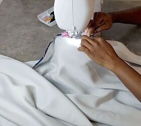 the easiest maxi dress youll ever sew, Hem your slits and side seams