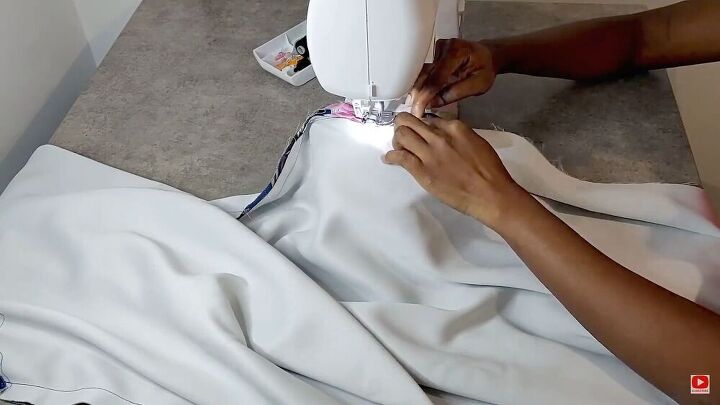 the easiest maxi dress youll ever sew, Hem your slits and side seams