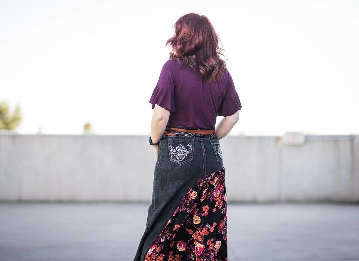 restyle your jeans to an original maxi skirt
