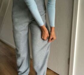 diy comfy sweatpants from scratch, Pin excess fabric
