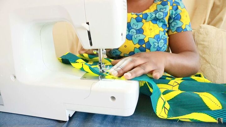 learn how to sew a mesmerizing kaftan dress, Sew the actual waistline