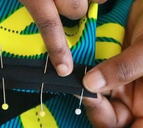 learn how to sew a mesmerizing kaftan dress, Pin the bias tape