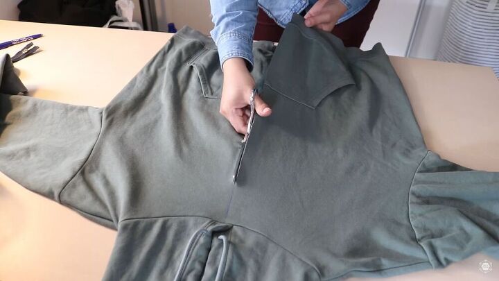sew a zipper hoodie with this incredible tutorial, Add a zipper to a hoodie