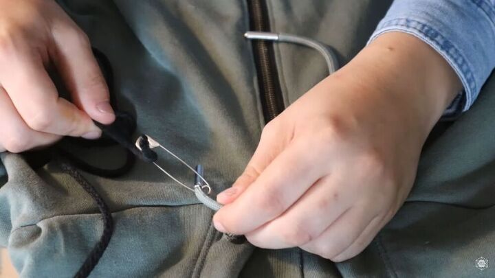 sew a zipper hoodie with this incredible tutorial, Change the drawstring