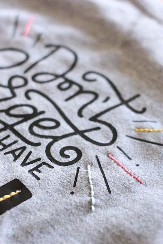 heat transfer embroidered diy sweatshirt